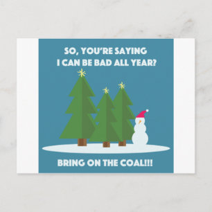 Cartes Pour Fêtes Annuelles Charbon de Noël