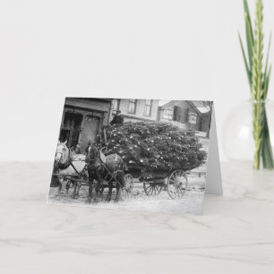Cartes Pour Fêtes Annuelles Chargement des arbres de Noël, 1910