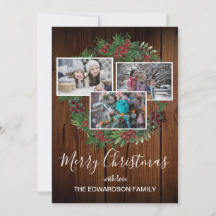 Cartes Pour Fêtes Annuelles Charité en bois de grange rustique Joyeux Noël pho