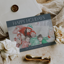 Cartes Pour Fêtes Annuelles CHARLIE Bleu Joyeuses Fêtes Noël Photo Noël