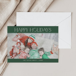 Cartes Pour Fêtes Annuelles CHARLIE Green Happy Holidays Noël Photo Noël