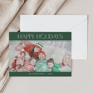 Cartes Pour Fêtes Annuelles CHARLIE Green Happy Holidays Noël Photo Noël
