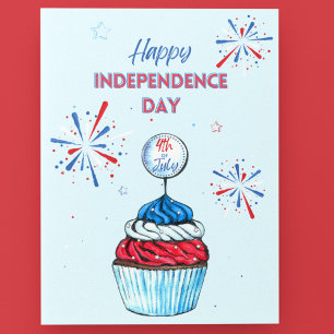 Cartes Pour Fêtes Annuelles Charmant pâté bleu clair et rouge patriotique