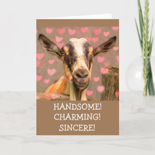 Cartes Pour Fêtes Annuelles Charmante belle chèvre Valentine's Holiday Card