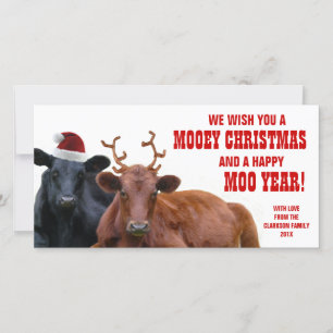 Cartes Pour Fêtes Annuelles Charmante Père Noël Reindeer Cows Christmas Beef F