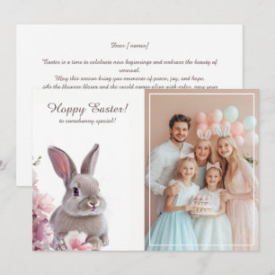 Cartes Pour Fêtes Annuelles Charme Bunny de Pâques avec photo