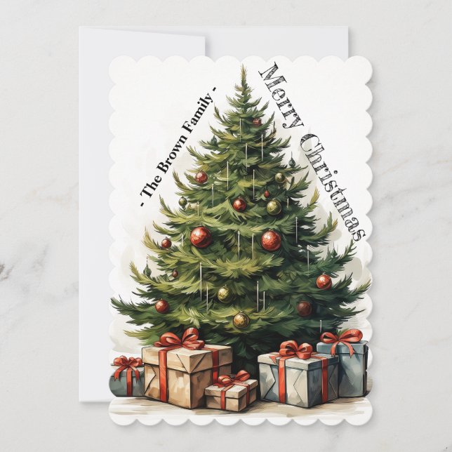 Cartes Pour Fêtes Annuelles Charme de Noël classique (Devant)