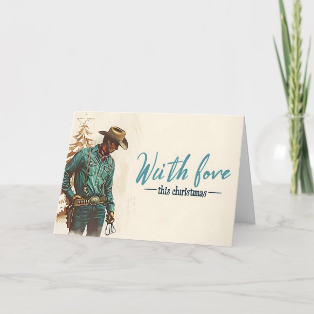 Cartes Pour Fêtes Annuelles Charme de Noël Cowboy (Devant)