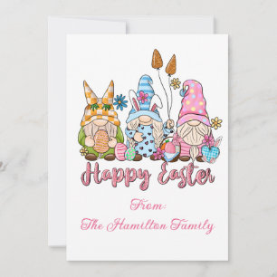 Cartes Pour Fêtes Annuelles Charme des Gnomes de Pâques avec fleurs