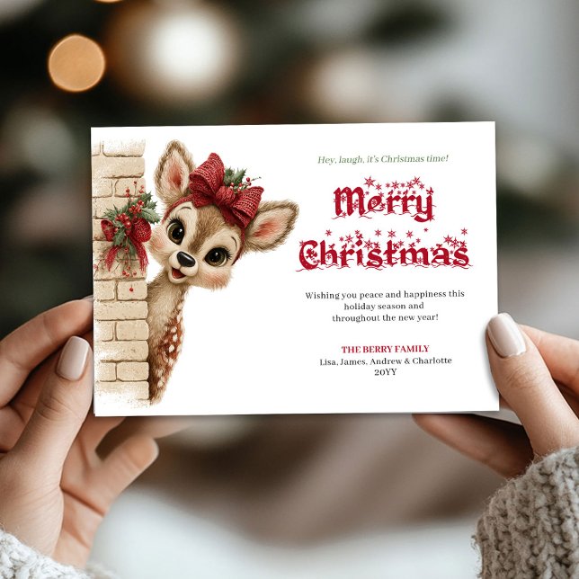 Cartes Pour Fêtes Annuelles Charming Baby Fawn Cute Cartoon Greeting Card (Charming Baby Fawn Cute Cartoon Greeting Card

)