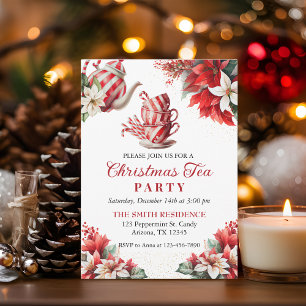 Cartes Pour Fêtes Annuelles Charming Peppermenthe Christmas Tasses Tea Party
