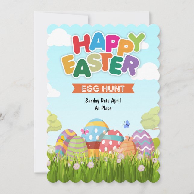 Cartes Pour Fêtes Annuelles Chasse aux oeufs de Pâques (Devant)