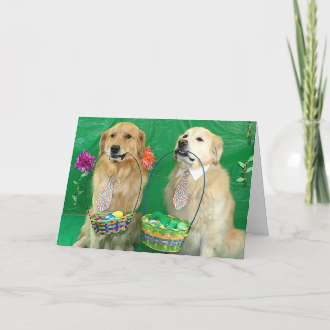 Cartes Pour Fêtes Annuelles Chasse aux oeufs de Pâques d'or (Devant)
