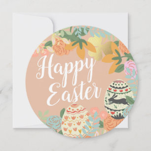 Cartes Pour Fêtes Annuelles Chasse aux oeufs floraux printemps Happy Rose de P