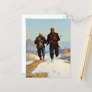 Cartes Pour Fêtes Annuelles Chasseurs de cerfs par Newell Convers Wyeth