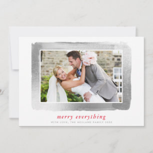 Cartes Pour Fêtes Annuelles CHÂSSIS D'ARGENT BRUSHÉ photo moderne simple minim