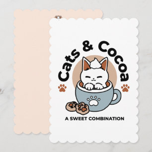 Cartes Pour Fêtes Annuelles Chat adorable en Mug Conception de vacances - Chat