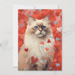 Cartes Pour Fêtes Annuelles Chat birman  la Saint-Valentin