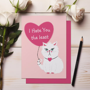 Cartes Pour Fêtes Annuelles Chat blanc sarcastique Funny Saint-Valentin