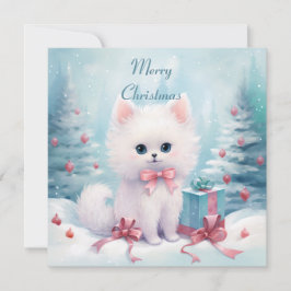 Cartes Pour Fêtes Annuelles Chat bouffé avec chou rose