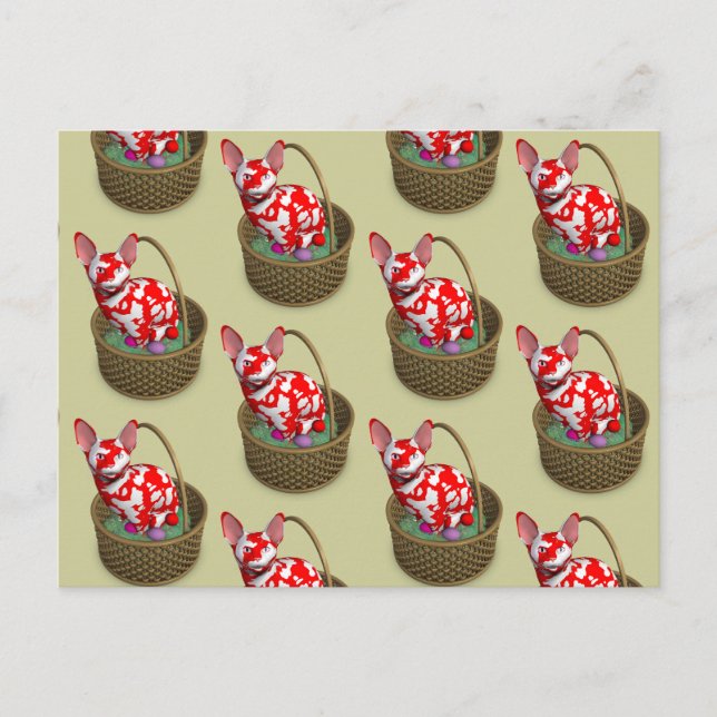 Cartes Pour Fêtes Annuelles Chat Bunny de Pâques (Devant)
