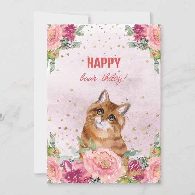 Cartes Pour Fêtes Annuelles Chat Chaton Joyeux Anniversaire Drôle Fête des Mèr (Devant)