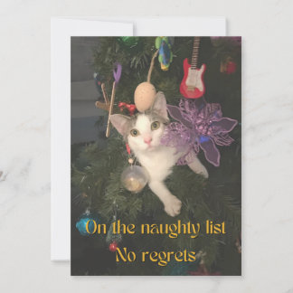 Cartes Pour Fêtes Annuelles Chat coquin dans l'appartement de Noël