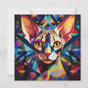 Cartes Pour Fêtes Annuelles Chat Cubisme IA