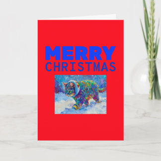 Cartes Pour Fêtes Annuelles Chat dans la neige portant des cache-oreilles