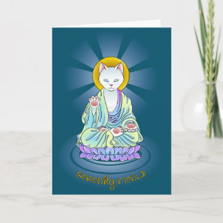 Cartes Pour Fêtes Annuelles Chat de Bouddha de Meow de sérénité