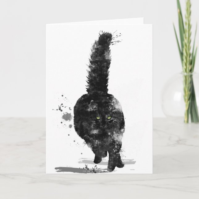 CARTES POUR FÊTES ANNUELLES CHAT DE COON MAINE NOIR - (Devant)
