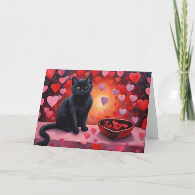 Cartes Pour Fêtes Annuelles Chat de la Saint-Valentin (Devant)