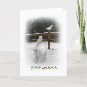 Cartes Pour Fêtes Annuelles Chat de neige