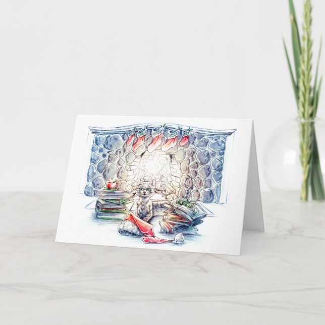 Cartes Pour Fêtes Annuelles Chat de Noël (Devant)
