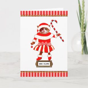 Cartes Pour Fêtes Annuelles Chat de Noël amusant