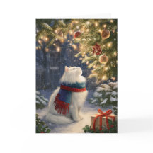 Chat de Noël blanc