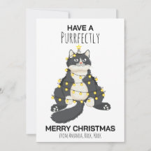 Chat de Noël drôle et festif Minimal Animalier