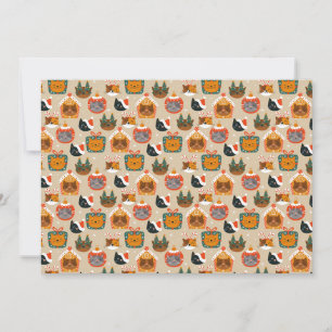Cartes Pour Fêtes Annuelles Chat de Noël en pain d'épices adorable