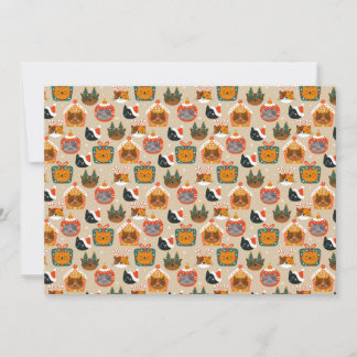 Cartes Pour Fêtes Annuelles Chat de Noël en pain d'épices adorable