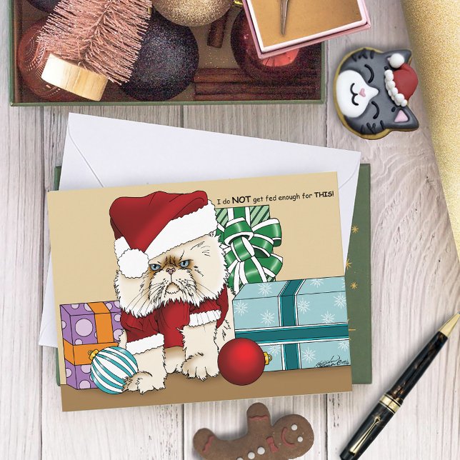 Cartes Pour Fêtes Annuelles Chat de Noël Perse (Créateur téléchargé)