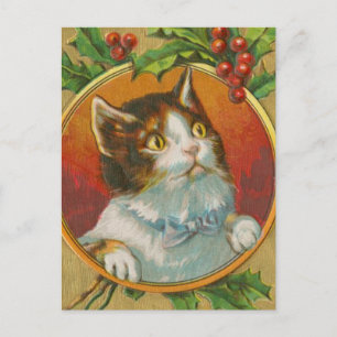 Cartes Pour Fêtes Annuelles Chat de Noël Vintage