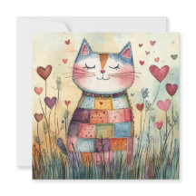 Chat de patchwork pour la Saint-Valentin
