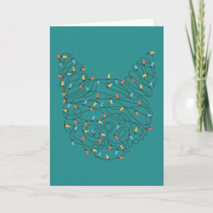 Cartes Pour Fêtes Annuelles Chat d'éclairage de Noël