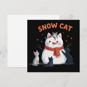 Cartes Pour Fêtes Annuelles Chat des Neiges Noël Amateur de Chats Cadeau Vacan