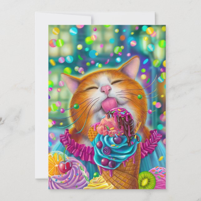 Cartes Pour Fêtes Annuelles Chat doux (Devant)