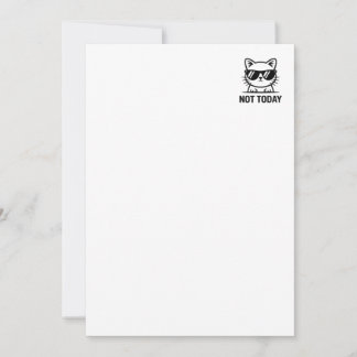 Cartes Pour Fêtes Annuelles Chat Drôle Sarcasique Pas Aujourd'hui Design Minim