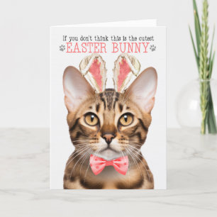 Cartes Pour Fêtes Annuelles Chat du Bengale à Bunny Ears pour Pâques