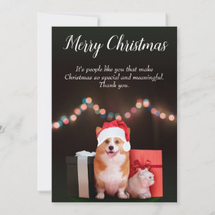 Cartes Pour Fêtes Annuelles Chat et chien Noël personnalisable