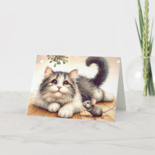 Cartes Pour Fêtes Annuelles Chat et souris avec souris