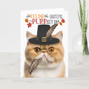 Cartes Pour Fêtes Annuelles Chat Exotic Shorthair gracieux pour PURRkey Day